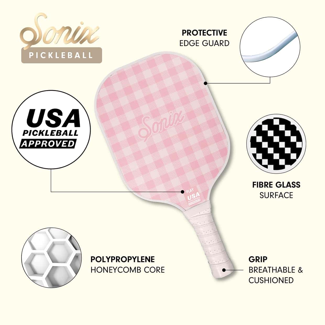 Set de 4 Palas de Pickleball Sonix | Aprobado -Cherry on Top - Imagen 3