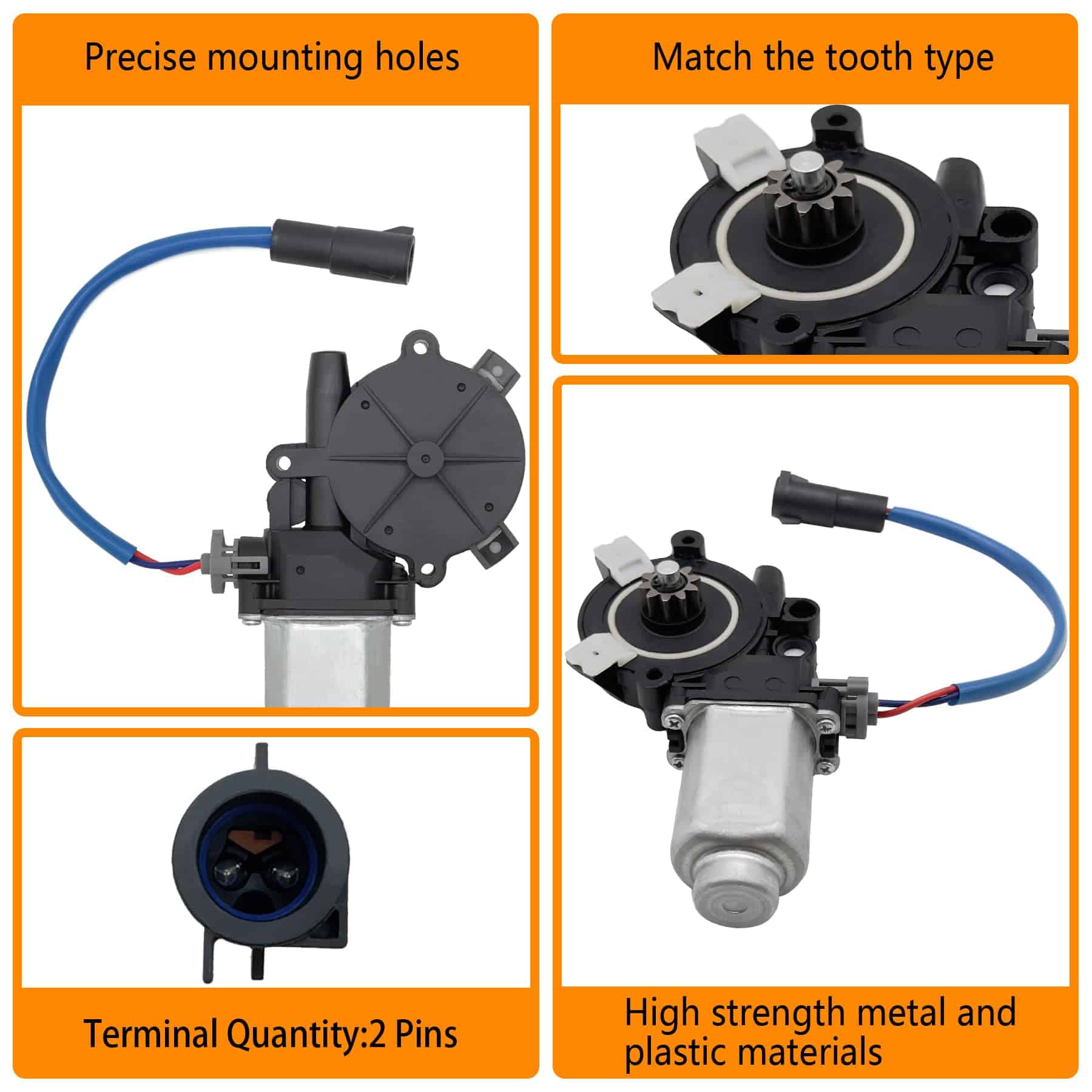 Motor de ventana eléctrico de 2 pasadores trasero izquierdo - Imagen 5