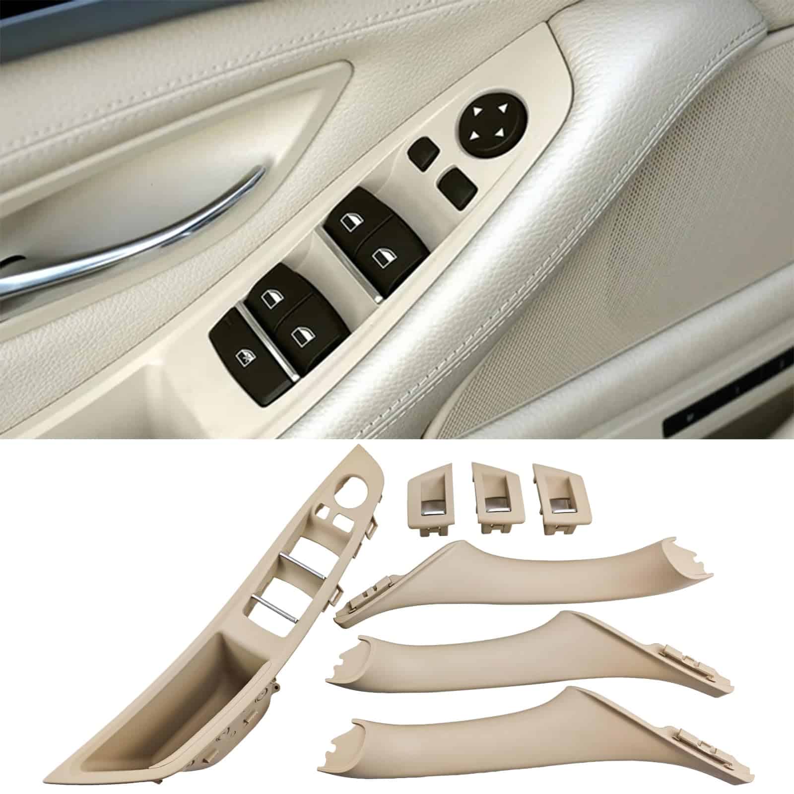 NEWNTSAME Manija de Puerta del Coche -Beige Blanco