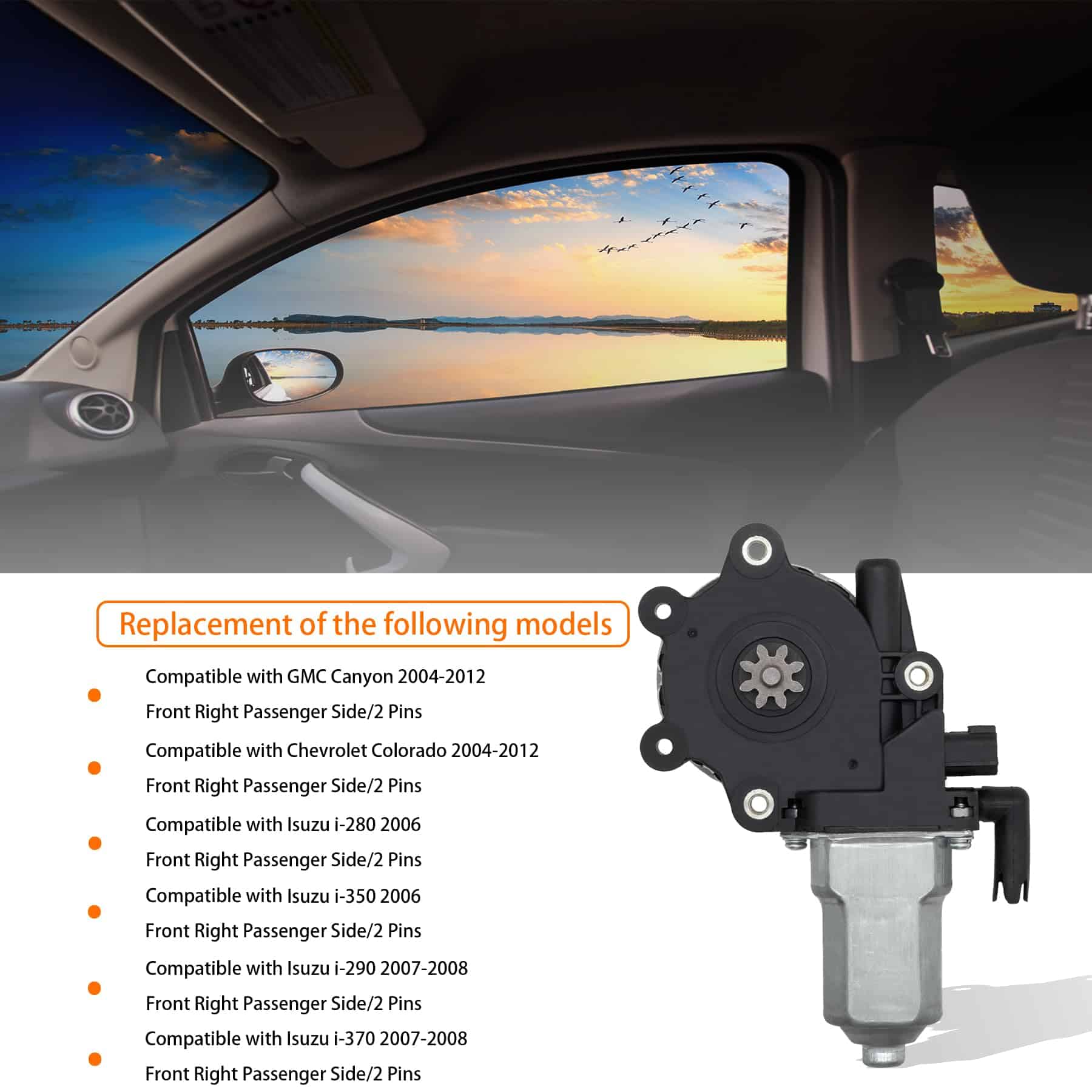 Motor de ventana eléctrica frontal derecho de 2 pines - Imagen 3