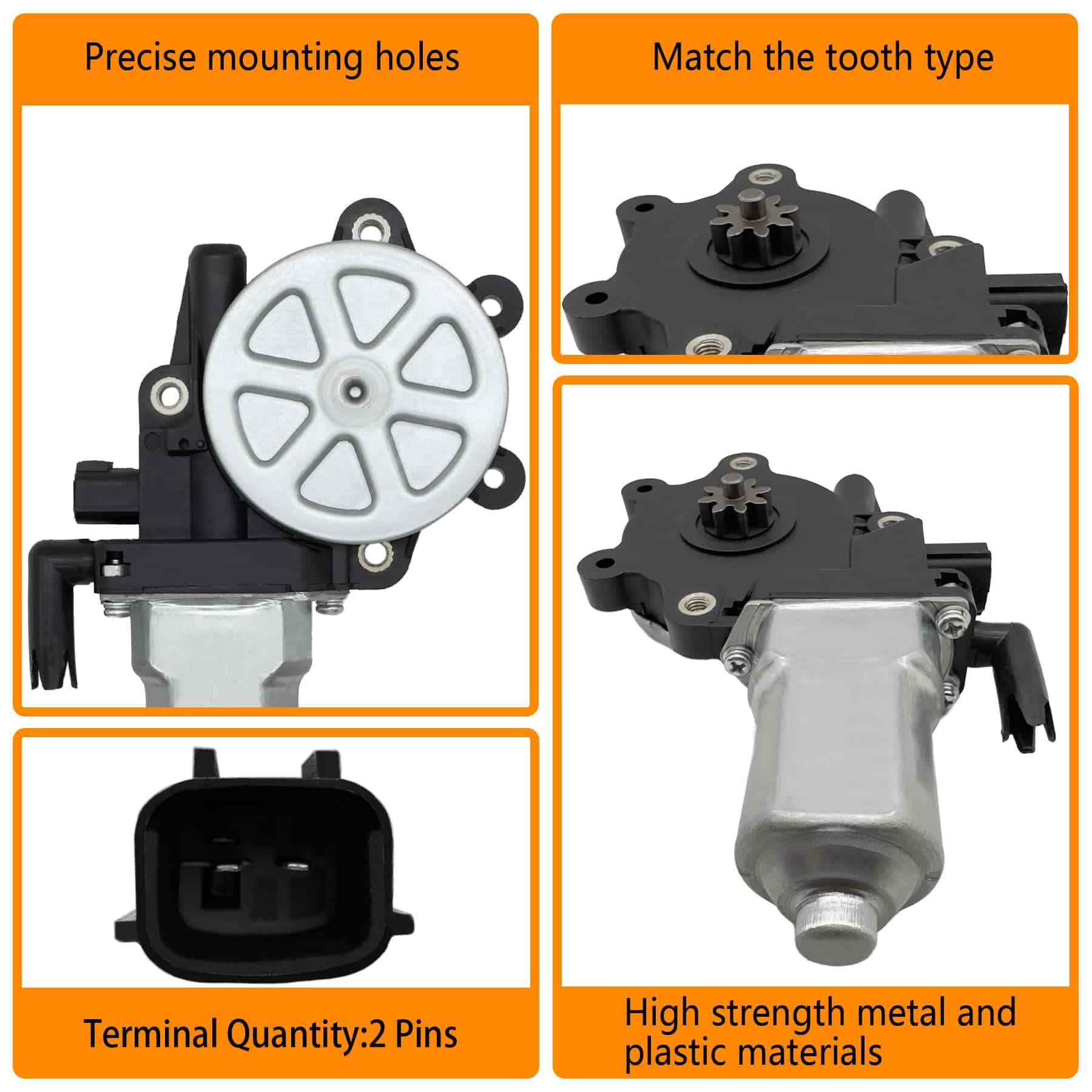 Motor de ventana eléctrica frontal derecho de 2 pines - Imagen 5
