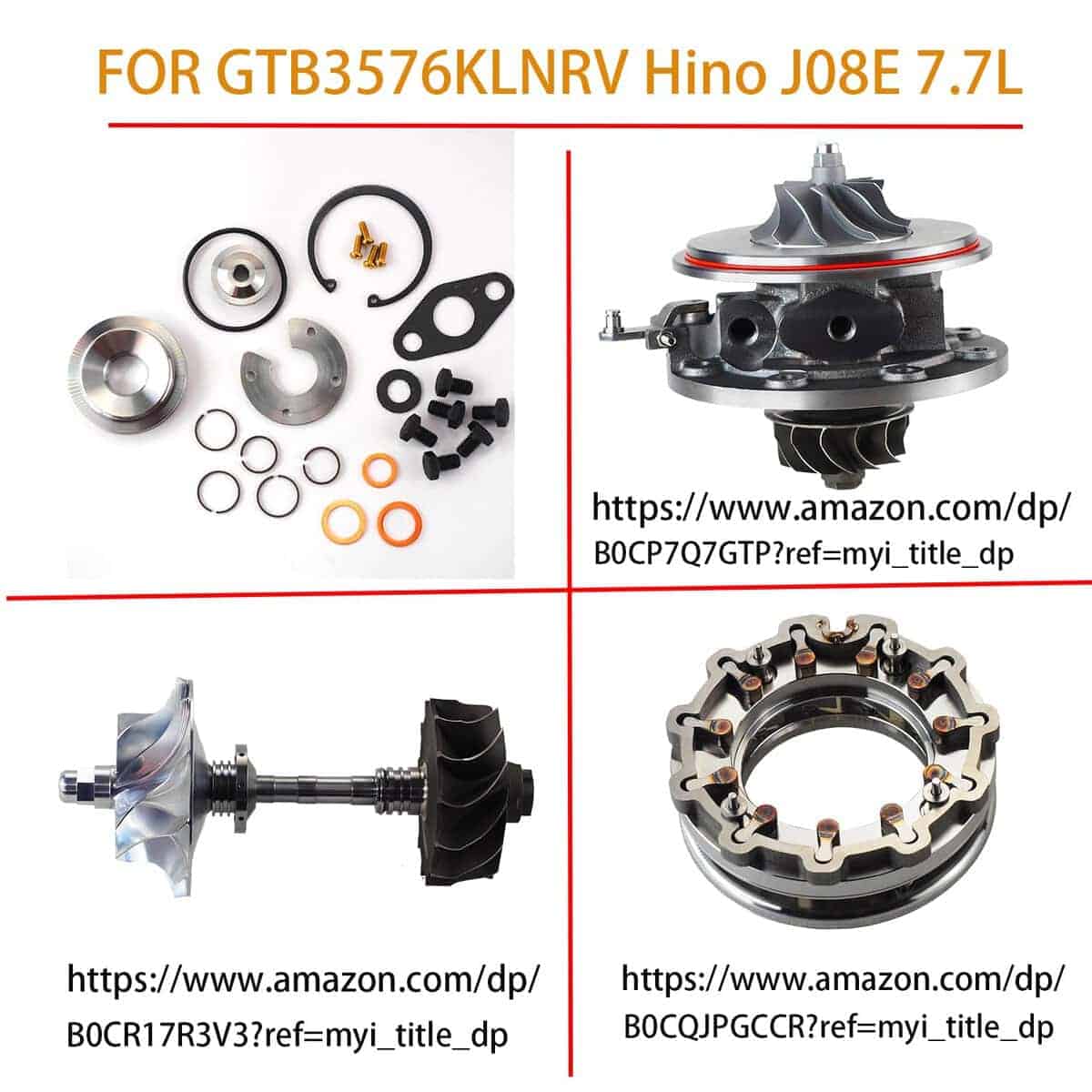 830724-5001 775806 Turbo Repair Upgraded Rebuild kit - Imagen 4