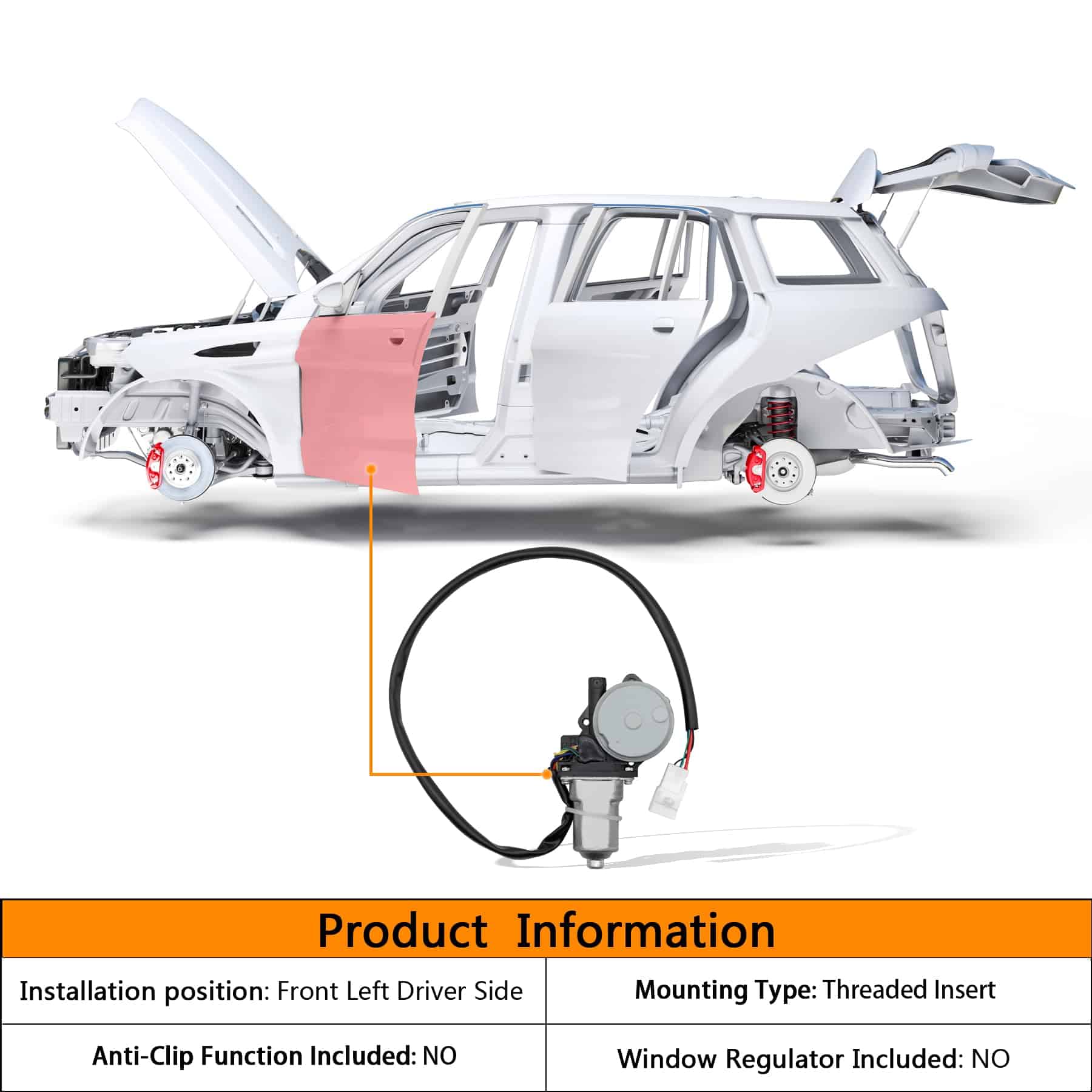 Motor de ventana eléctrica delantero izquierdo del - Imagen 4