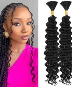 Cabello trenzado humano de 24 pulgadas Deep Wave, cabello
