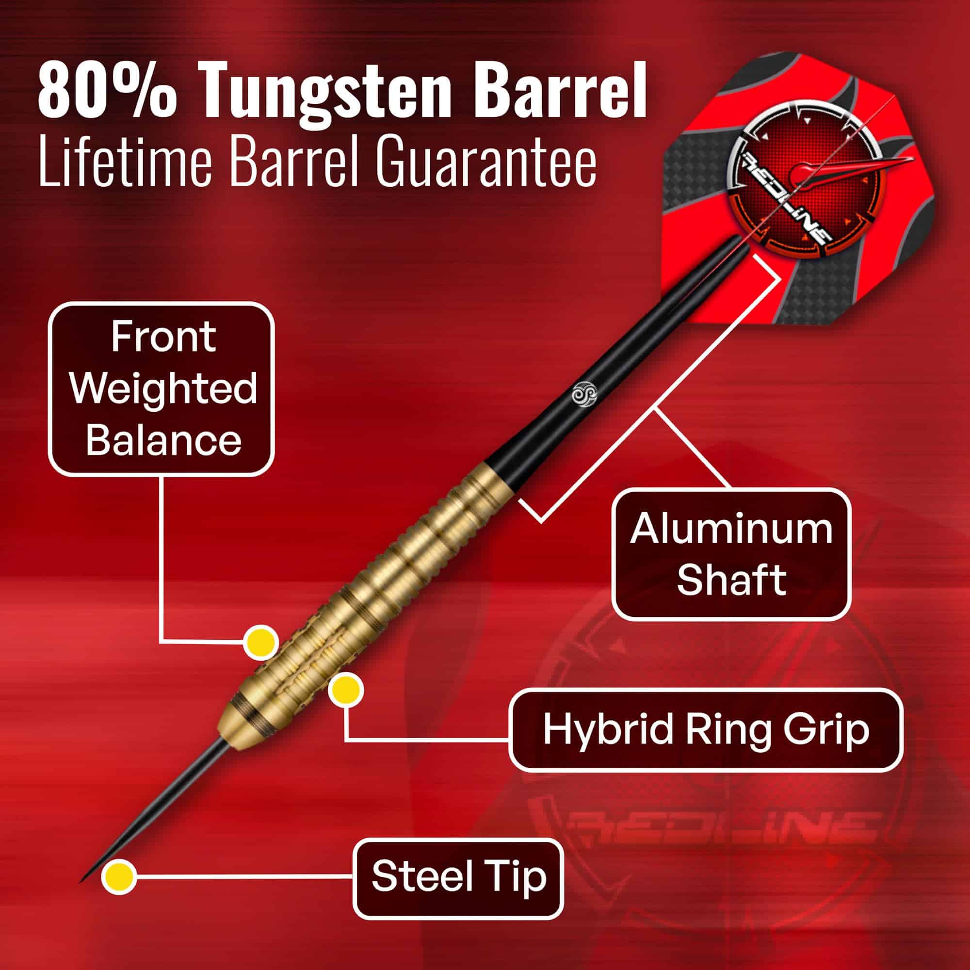 Juego de dardos profesionales Shot! Darts Redline M4CH1 80% - Imagen 4