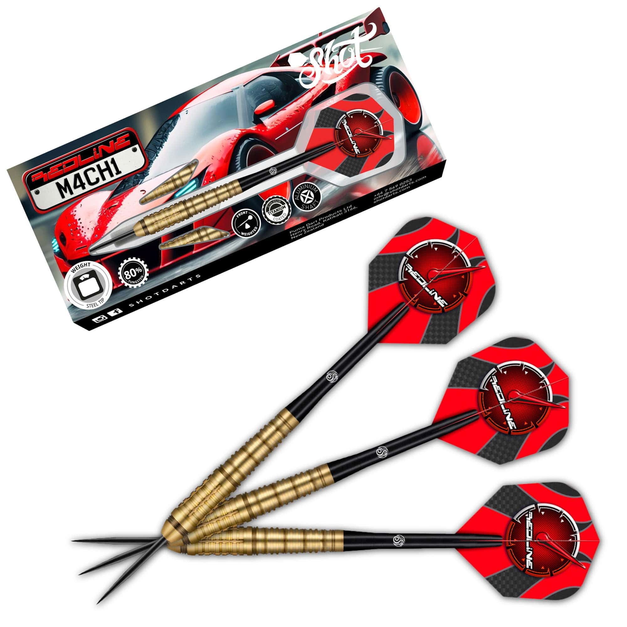Juego de dardos profesionales Shot! Darts Redline M4CH1 80%