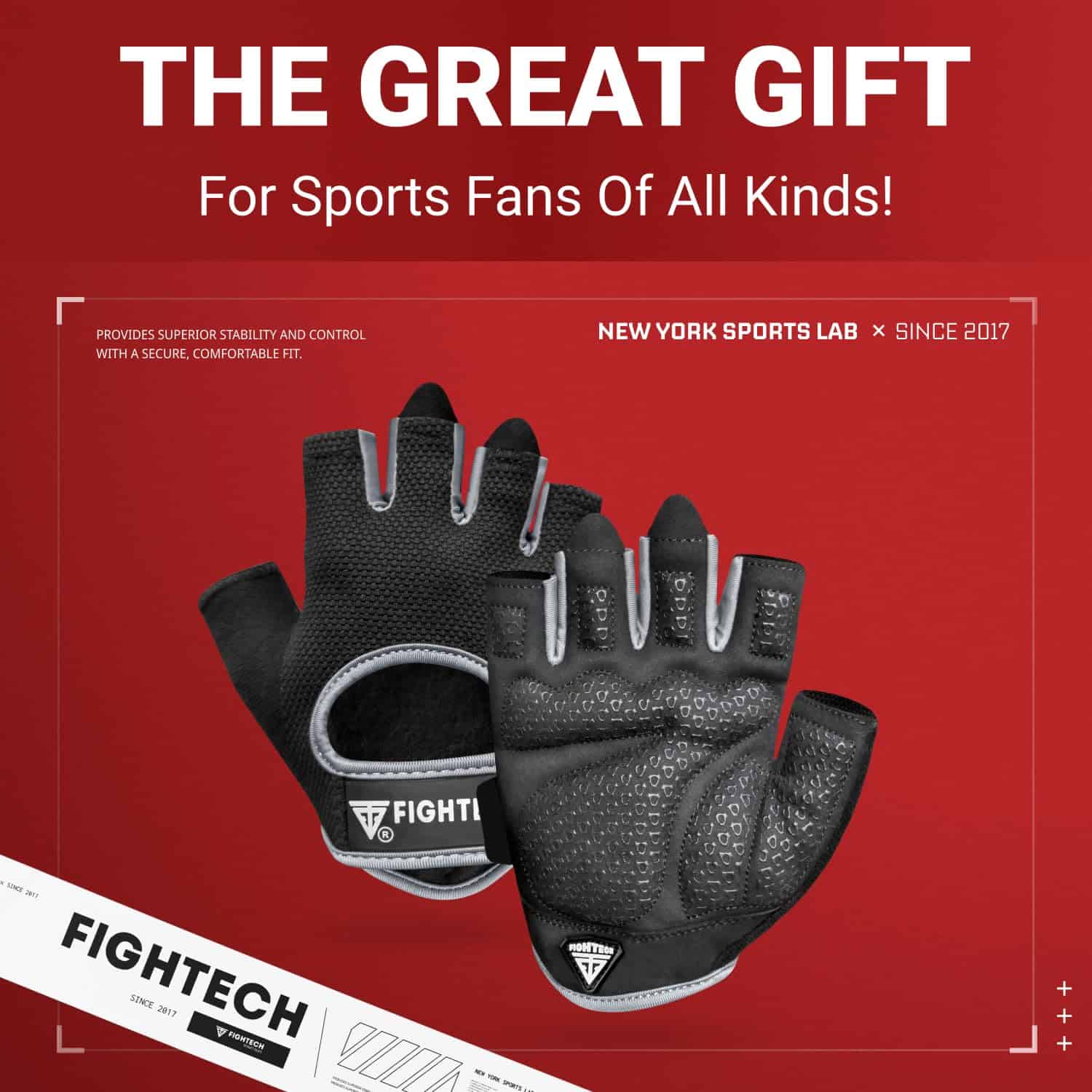 Guantes de entrenamiento FIGHTECH para hombres -Negro/Gris - Imagen 3