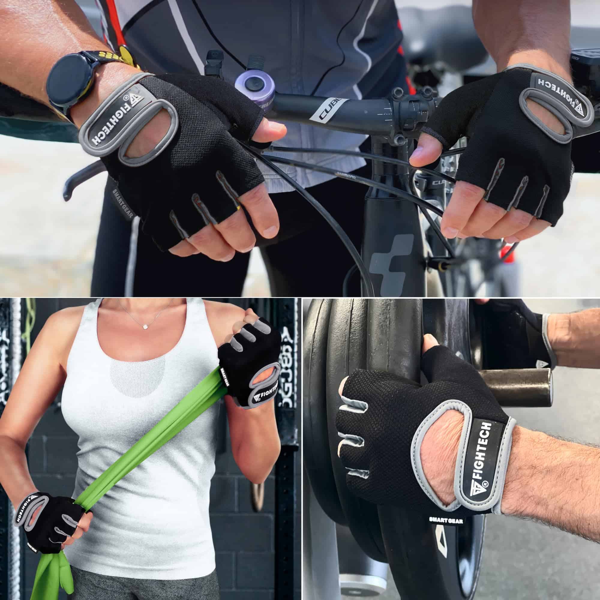 Guantes de entrenamiento FIGHTECH para hombres -Negro/Gris - Imagen 8