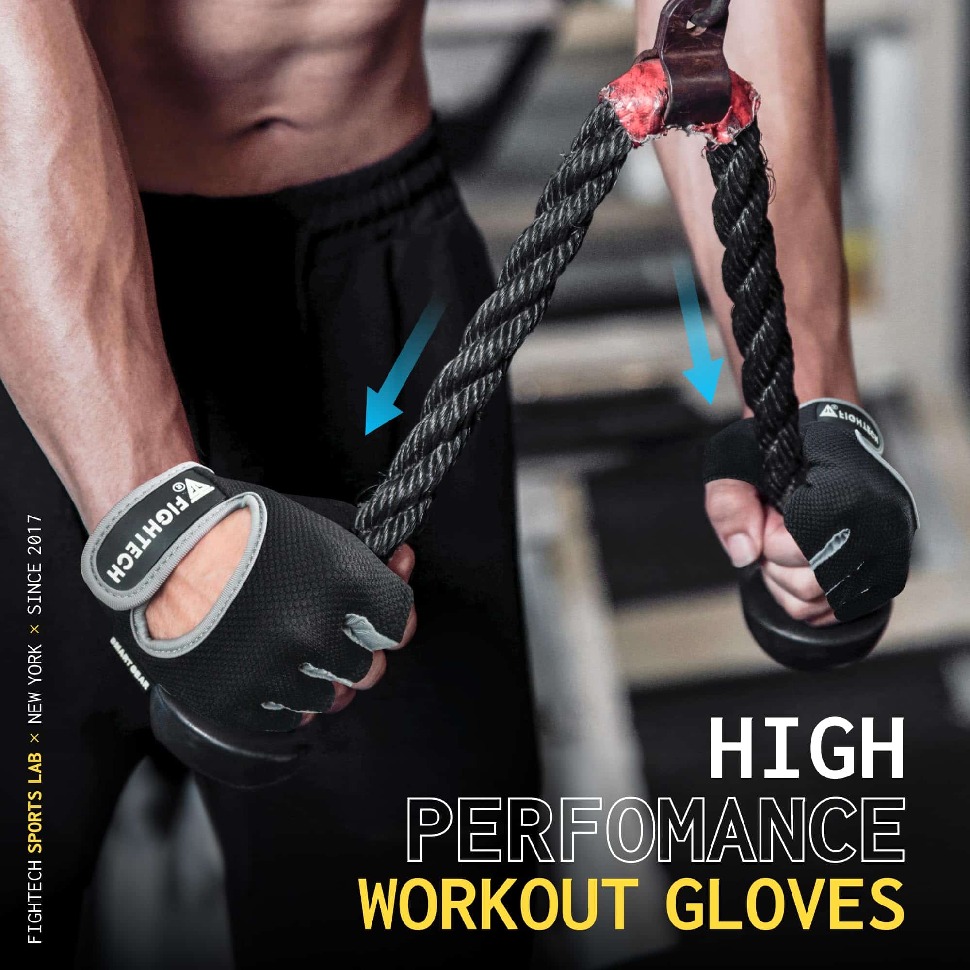 Guantes de entrenamiento FIGHTECH para hombres -Negro/Gris - Imagen 5