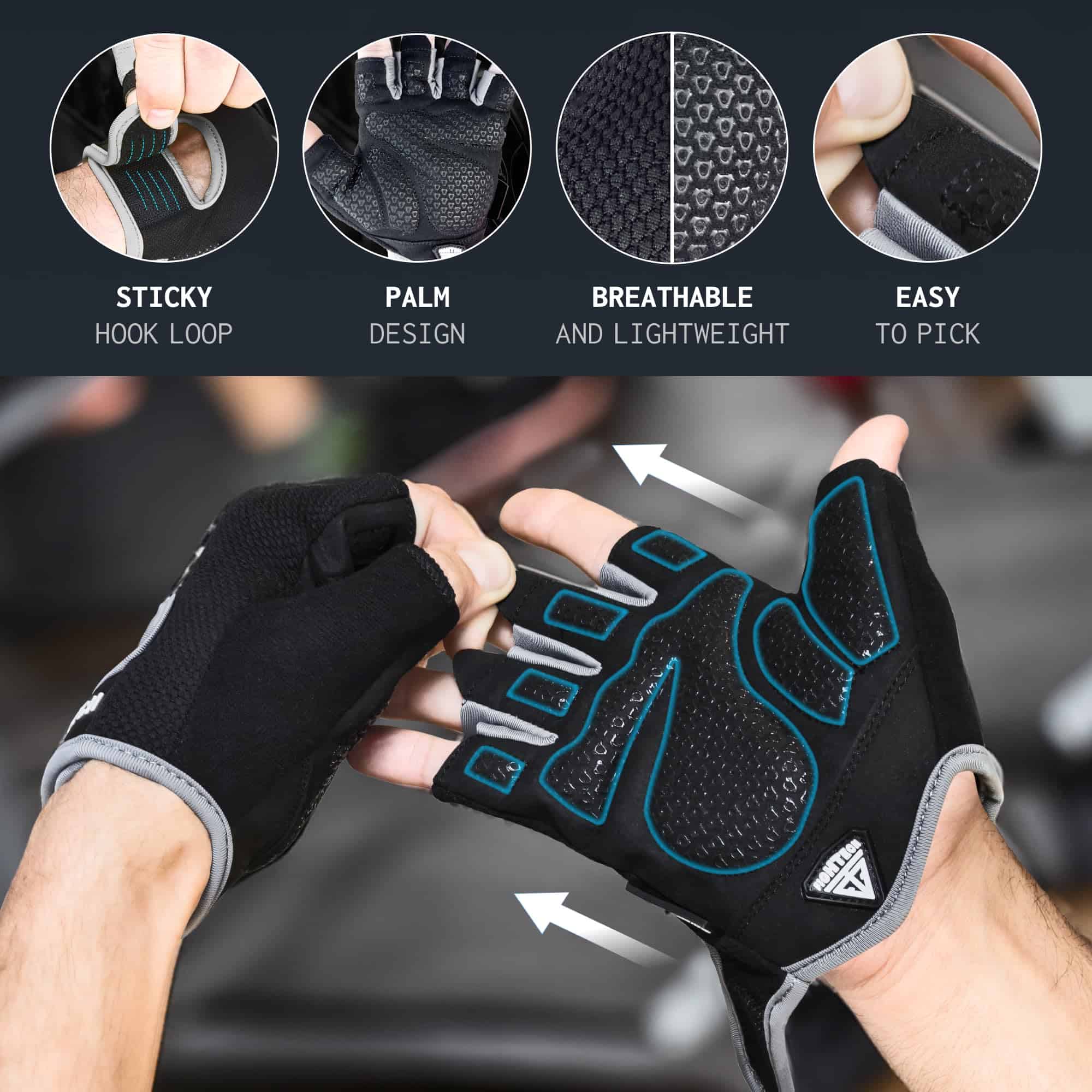 Guantes de entrenamiento FIGHTECH para hombres -Negro/Gris - Imagen 4