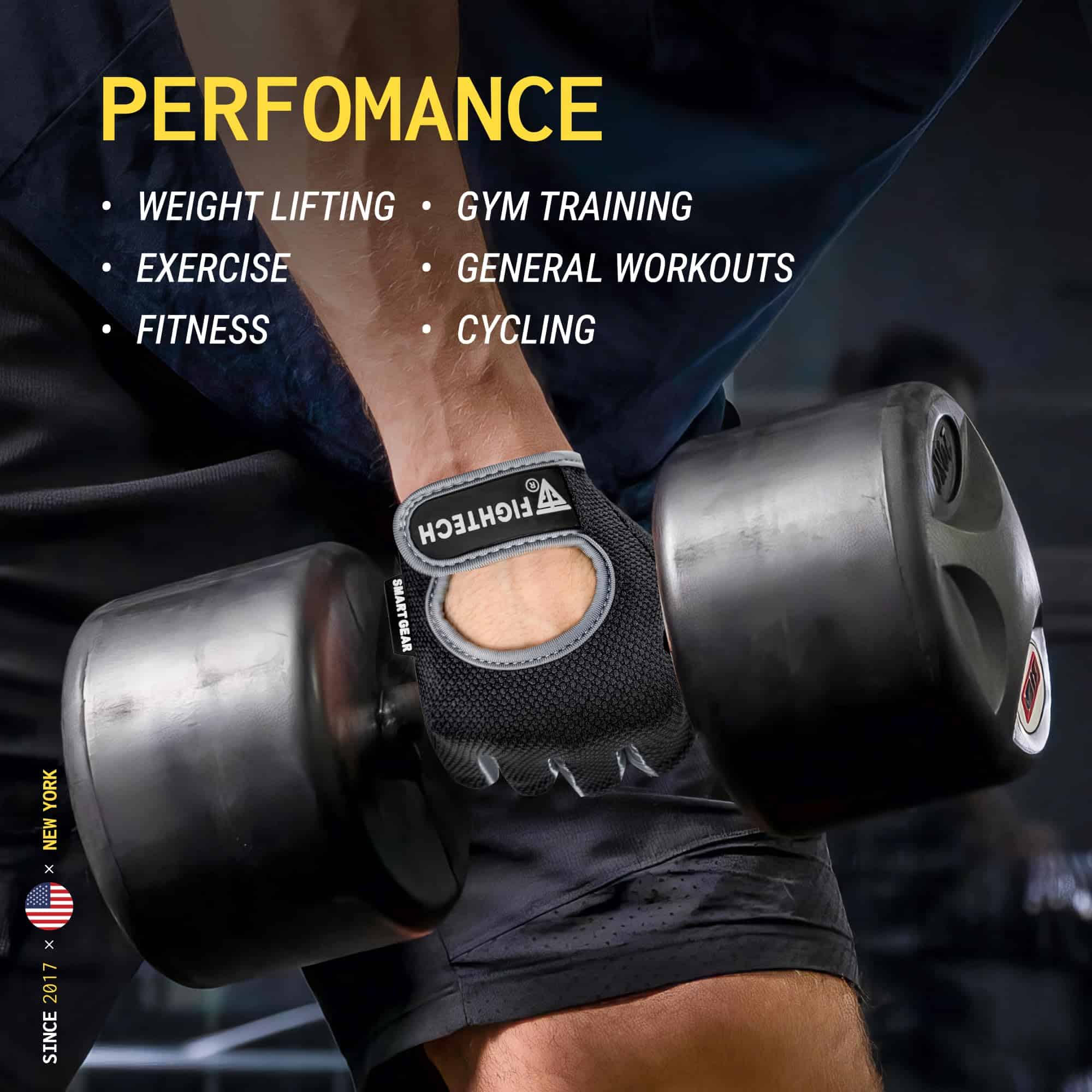 Guantes de entrenamiento FIGHTECH para hombres -Negro/Gris - Imagen 7