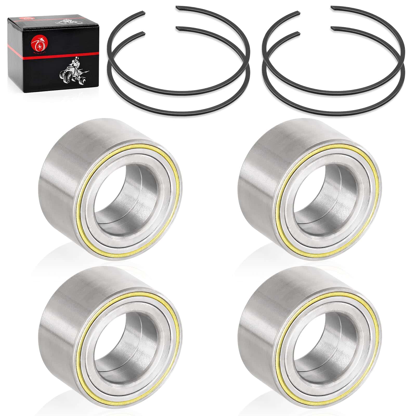 4pcs Rodamiento de Rueda Delantera Trasera & Clip para