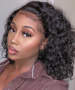 Peluca Bob Corta de Cabello Humano Onda Profunda 13x4