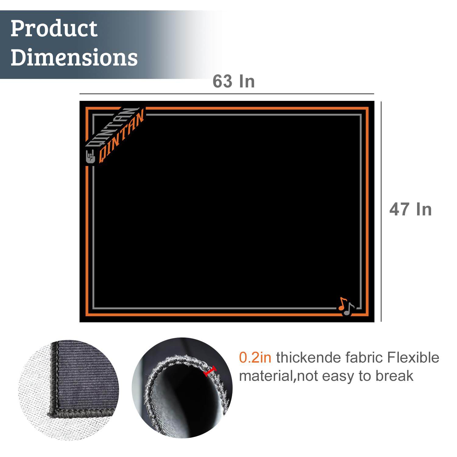 Tapete para Batería Qintan, Alfombrilla con Agarre - Imagen 3