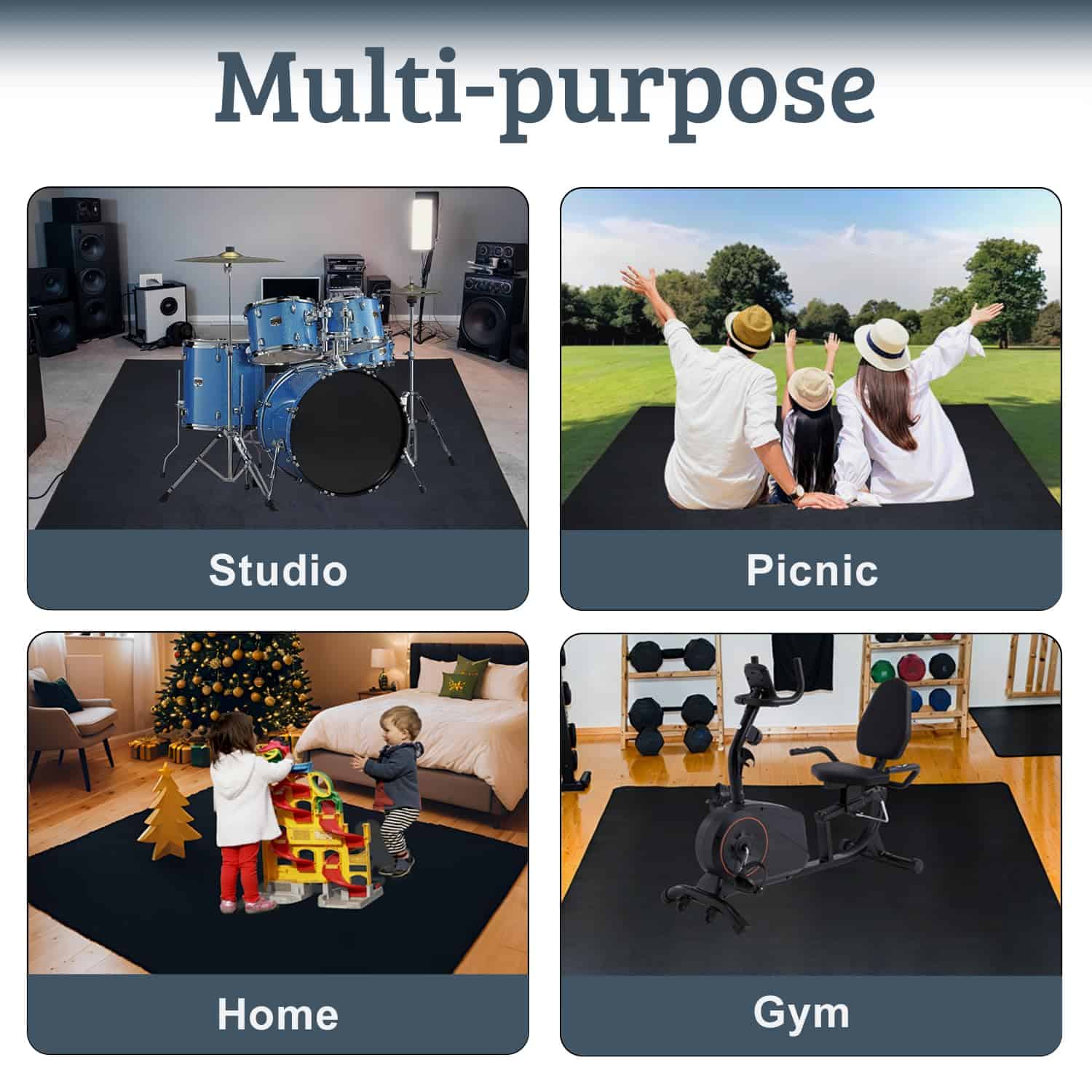 Tapete para Batería Qintan, Alfombrilla con Agarre - Imagen 7