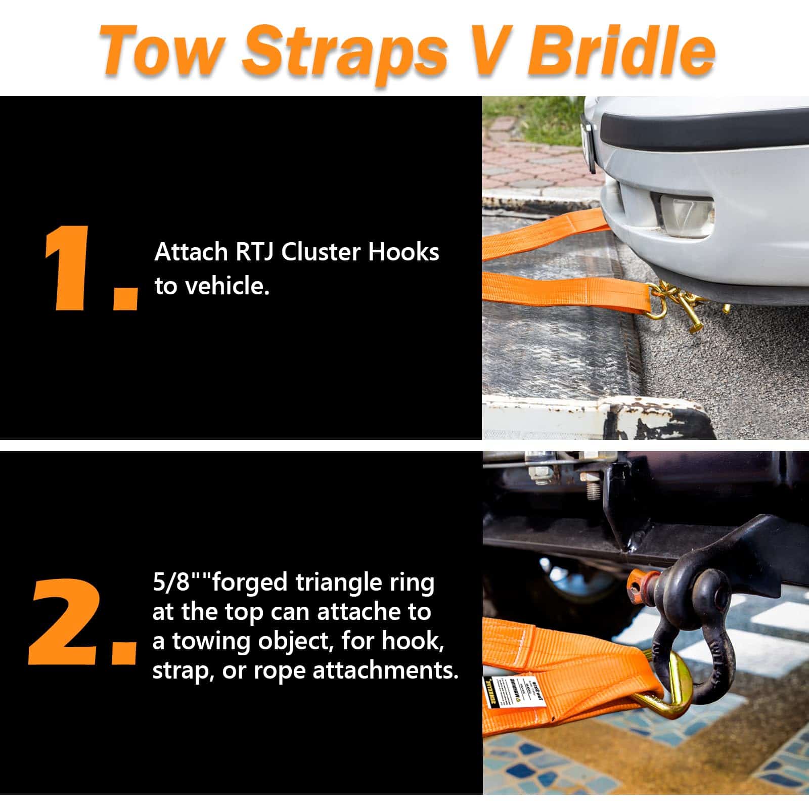 Correas de Remolque SENKEYFE V Bridle, 3" x 24" Correa de - Imagen 6