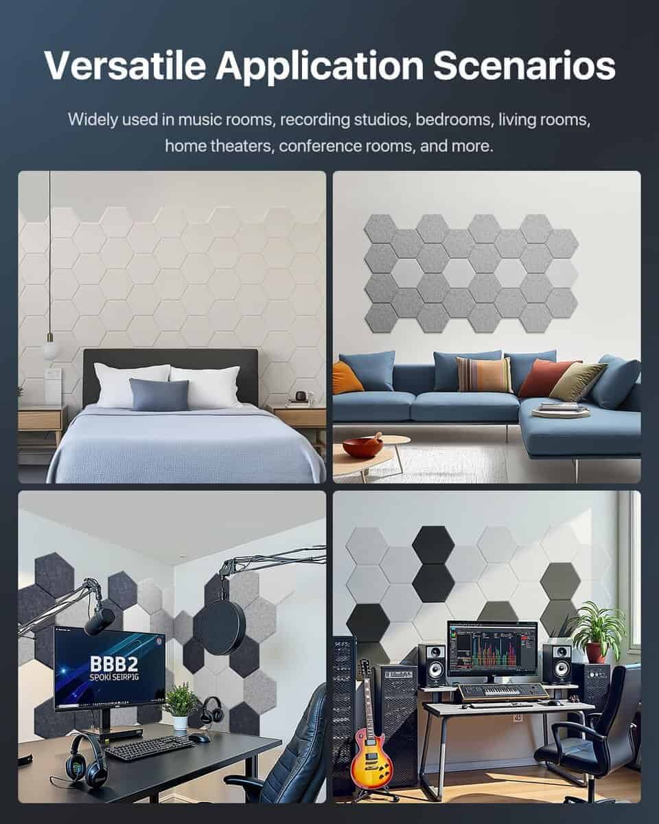 18 Pack Paneles Acústicos Hexagonales, Paneles Acústicos - Imagen 8