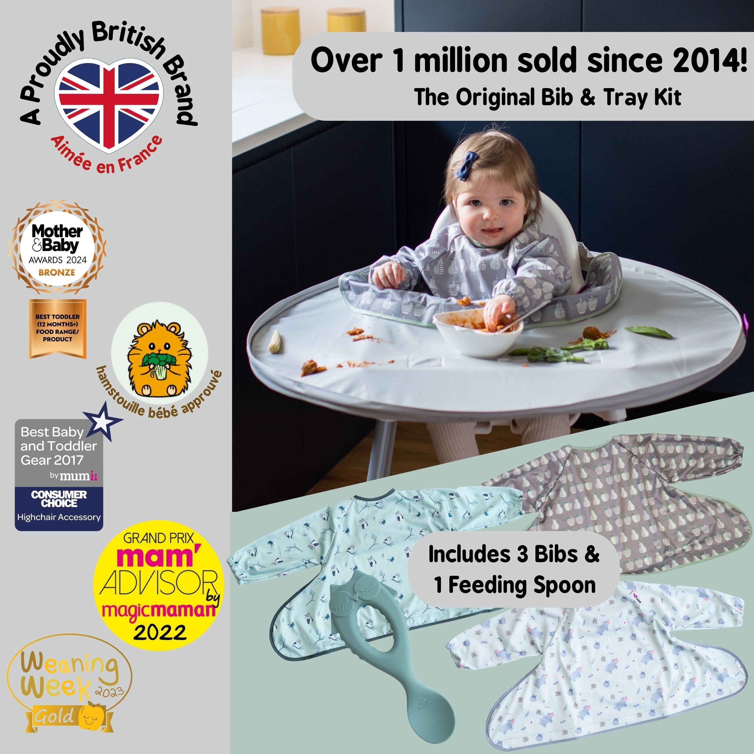 Kit de babero y bandeja Tidy Tot para alimentación de bebés - Imagen 3