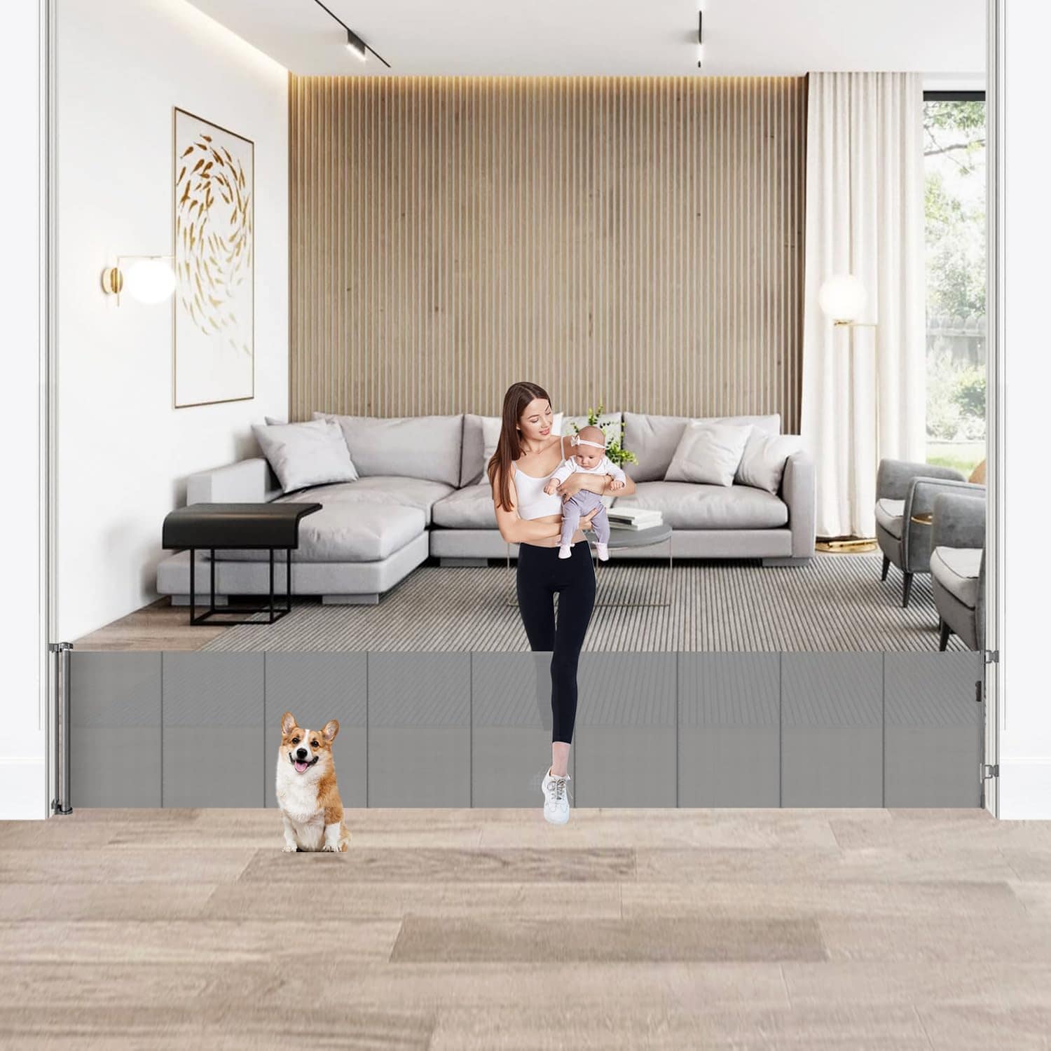Puertas para Bebés Retráctiles Extra Altas de 24" x 120" de