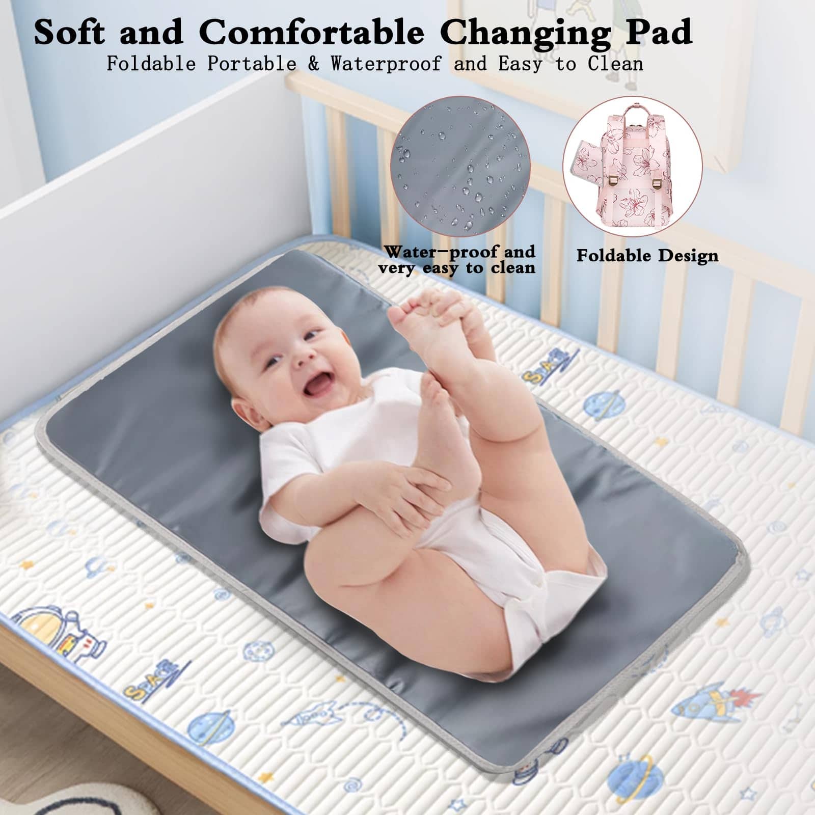 Mochila para Pañales, Mochila Grande con Cambiador - Imagen 5