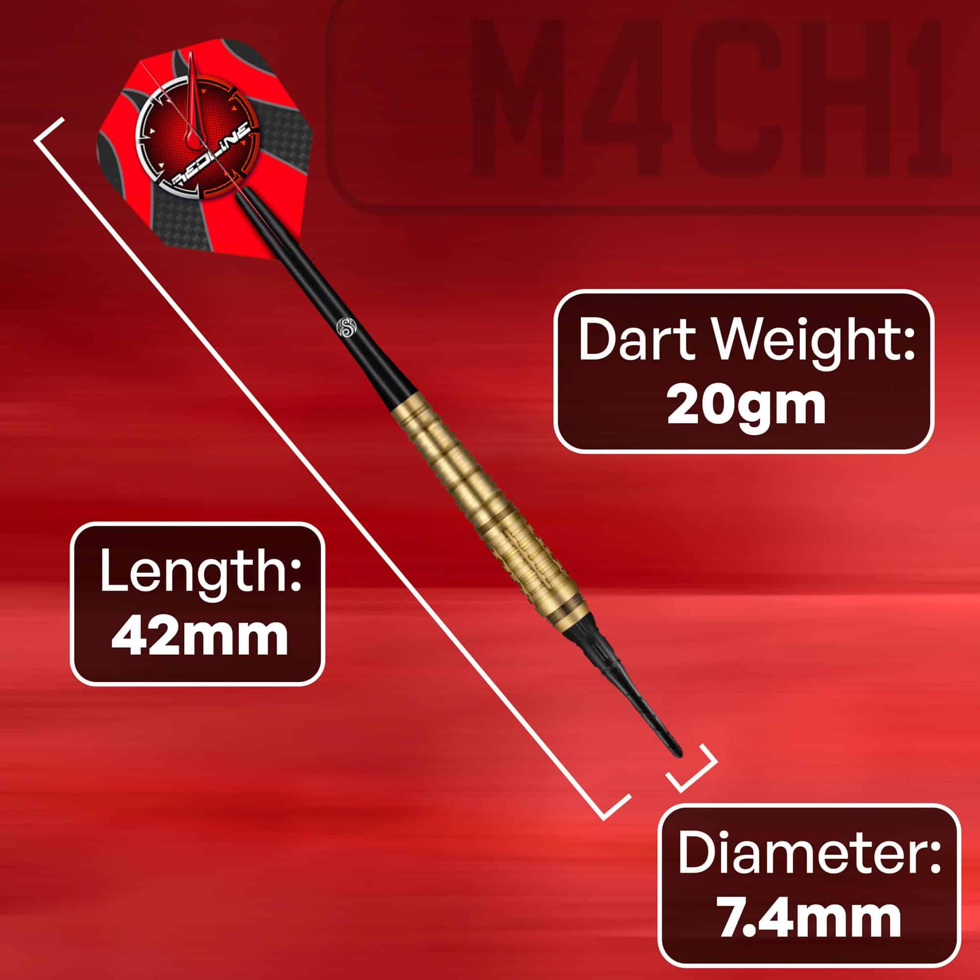 Set de dardos profesionales Shot! Darts Redline M4CH1 de - Imagen 7