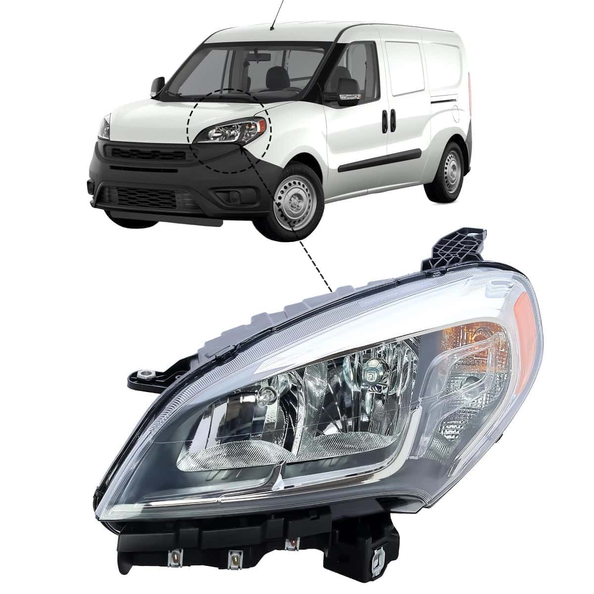 Faros Frontales de Repuesto Lado Izquierdo Cromado con - Imagen 5