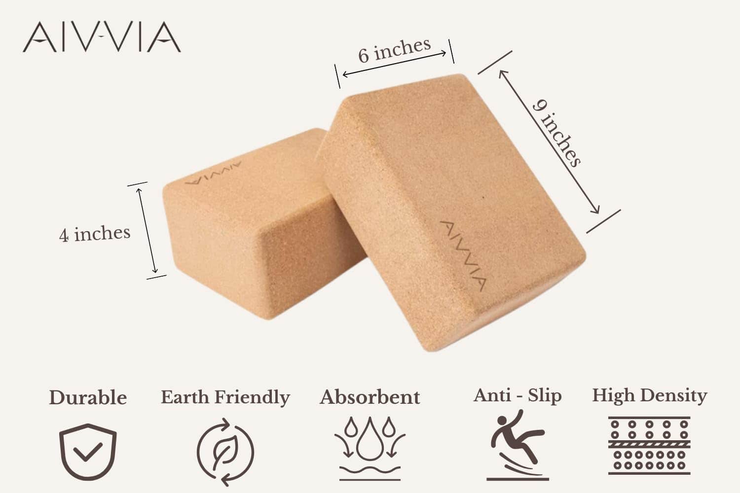 Juego de Bloques de Yoga de Corcho - Absorbente de Peso, - Imagen 7