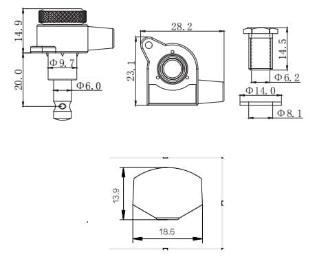 Eddaray 6 In-line Guitar Locking Tuners 6 Right -Chrome - Imagen 3