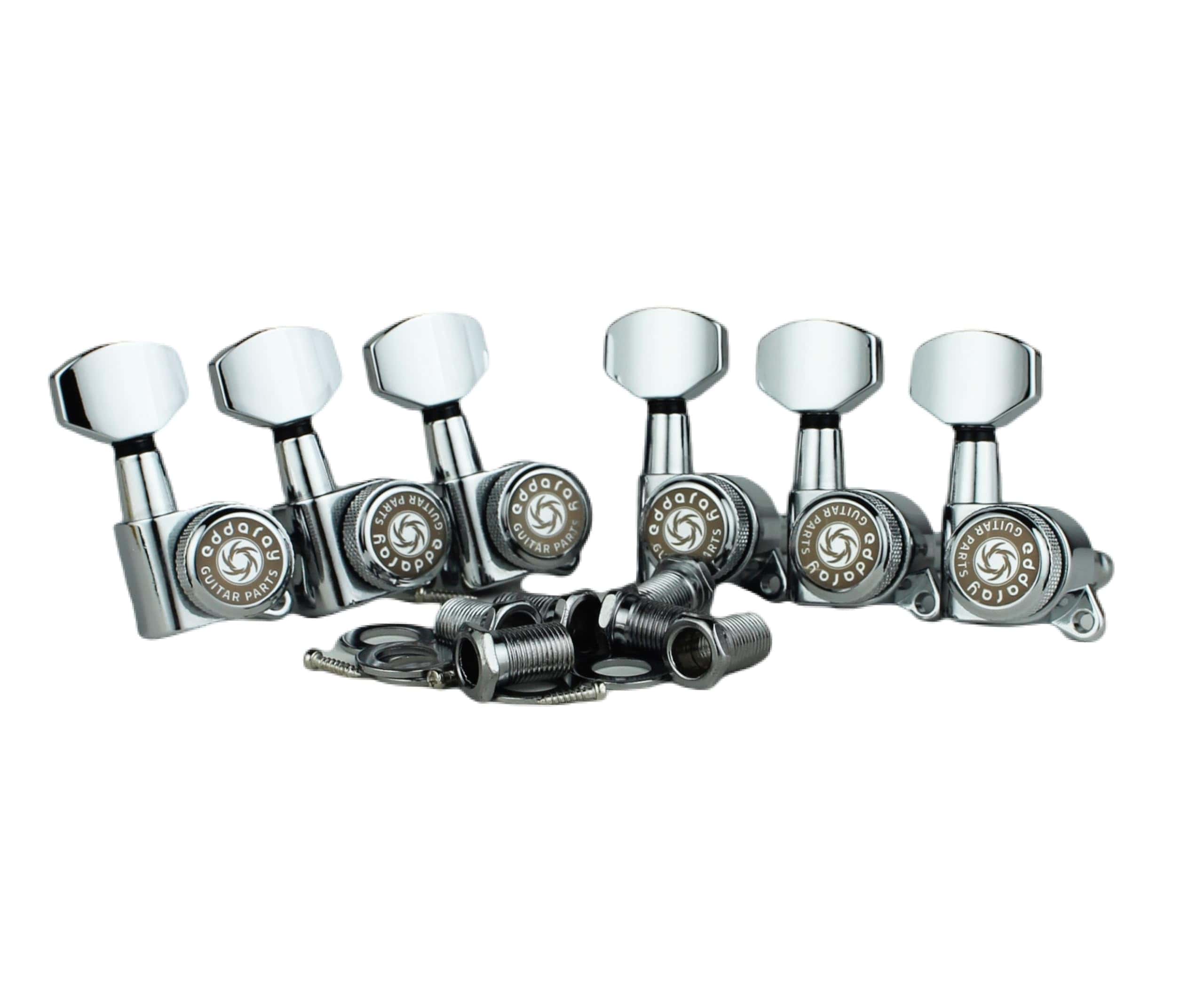 Eddaray 6 In-line Guitar Locking Tuners 6 Right -Chrome