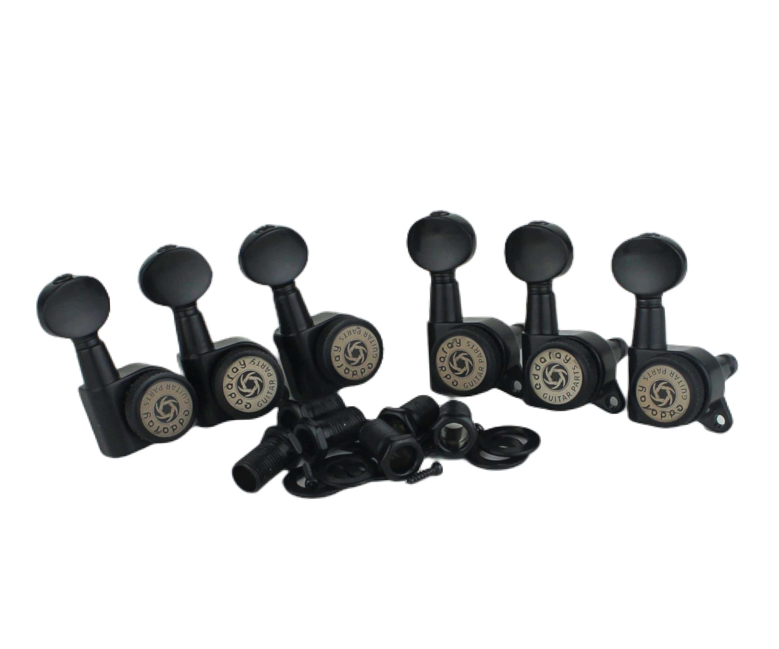 Eddaray 6 In-line Guitar Locking Tuners 6 Right -Negro - Imagen 4