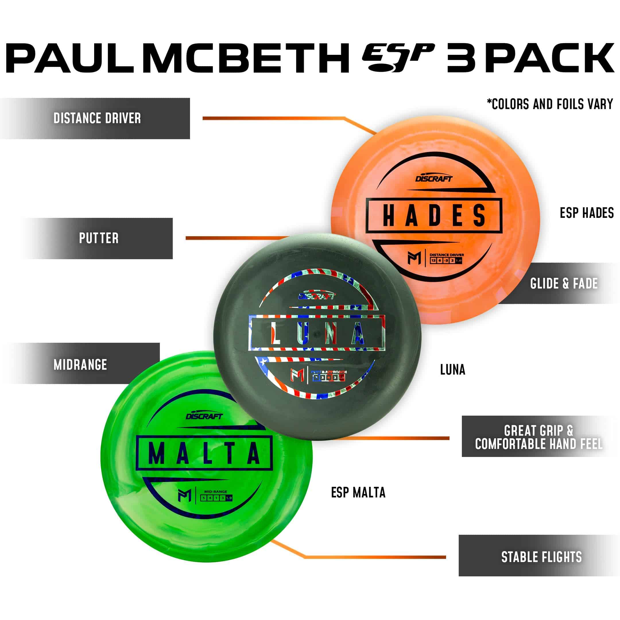 Juego de Discos de Golf PM ESP Three - Pack - Hades, Malta, - Imagen 5