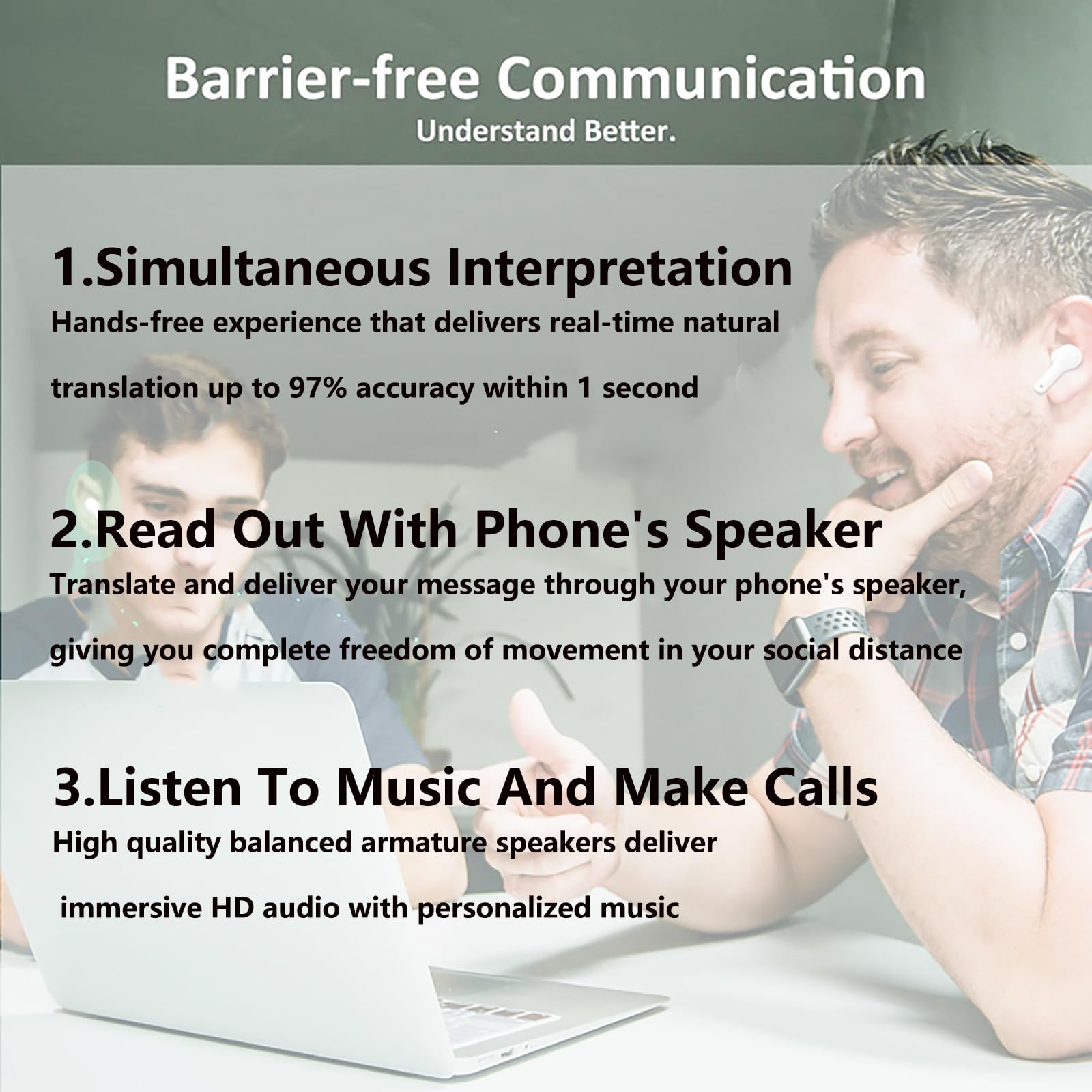 Audífonos Traductores de Idiomas - Dispositivo de - Imagen 4