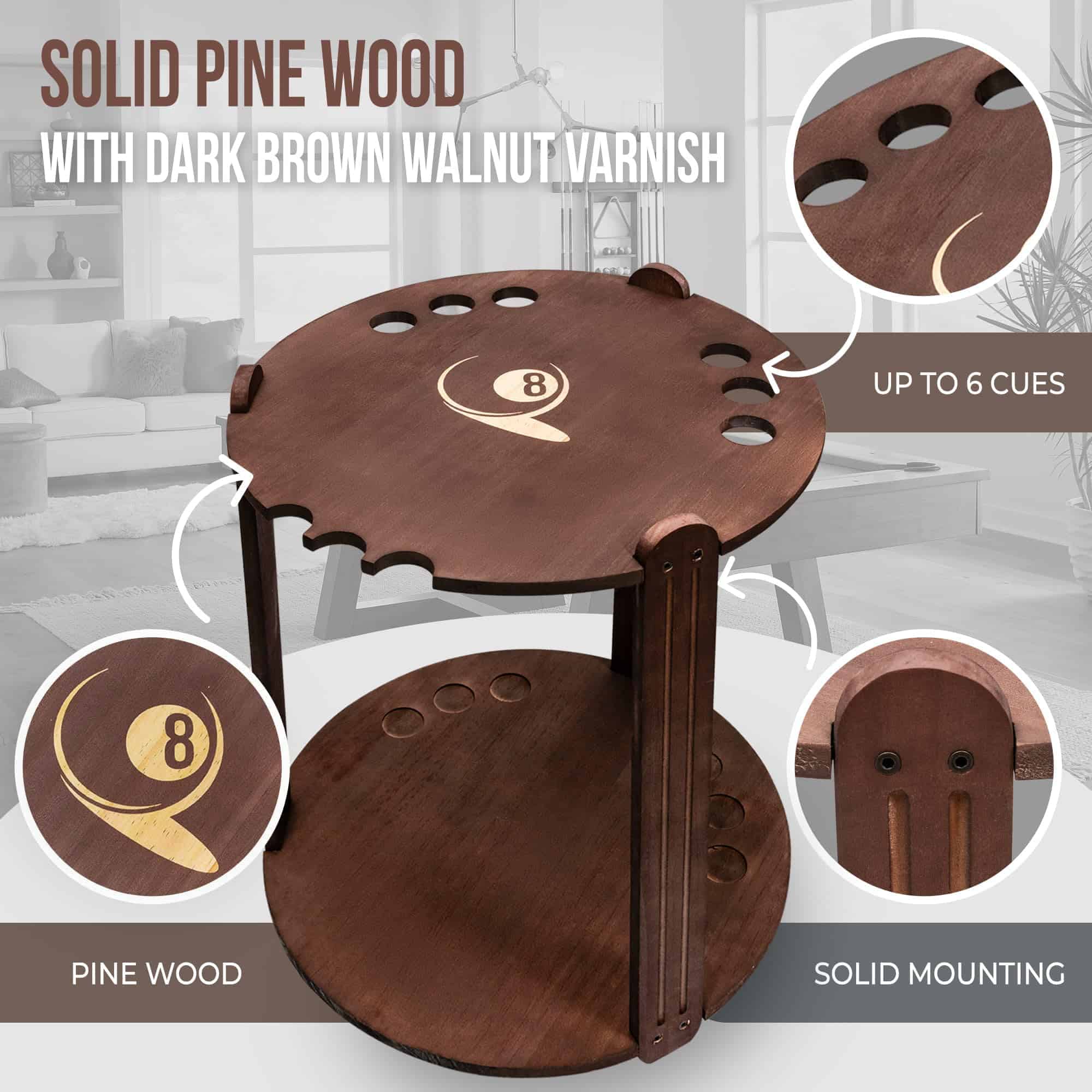 Soporte de Palo de Billar - Soporte de Palo de Billar de - Imagen 8