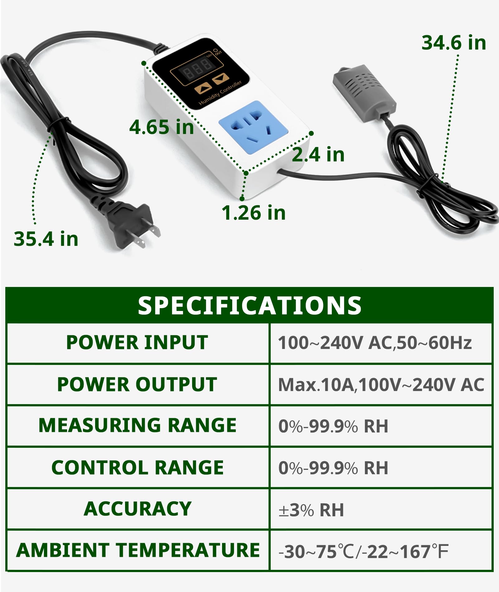 Controlador de Humedad Digital para Humidificador con - Imagen 7