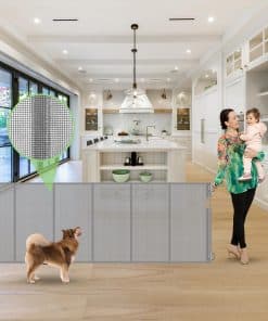 Puerta para bebés extra ancha de 120" reforzada con barras
