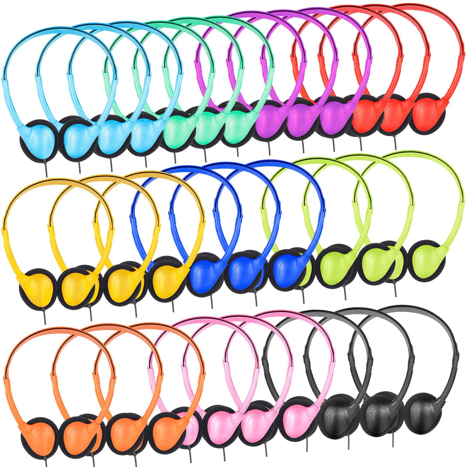 ZNXZXP 100 Pack Auriculares de Aula a Granel para
