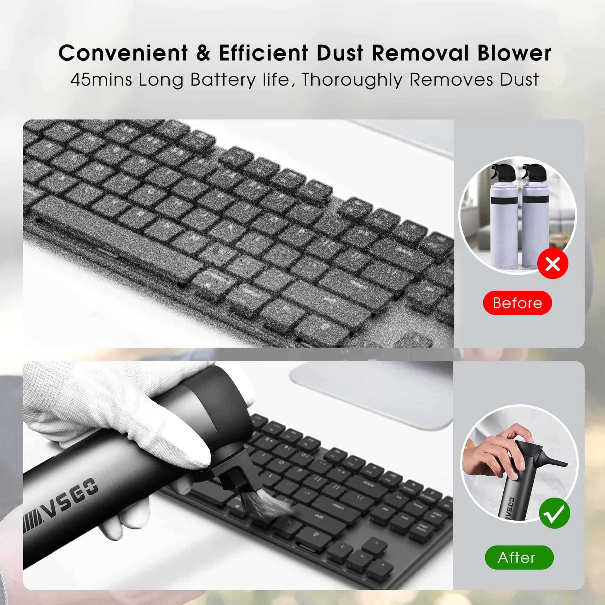 VSGO Soplador de Aire Eléctrico, Soplador de Aire Portátil - Imagen 3