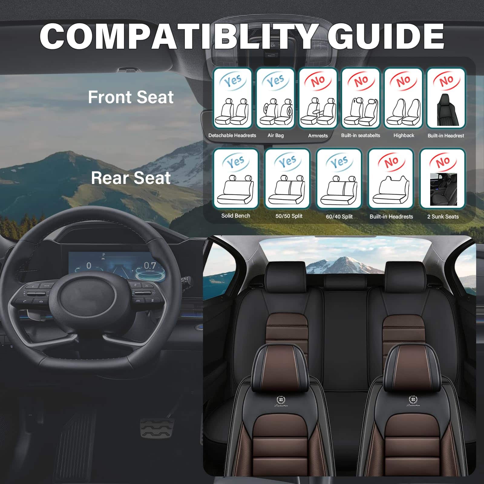 Fundas de asiento para auto MORELEATHER Fit para BMW 328i - Imagen 7