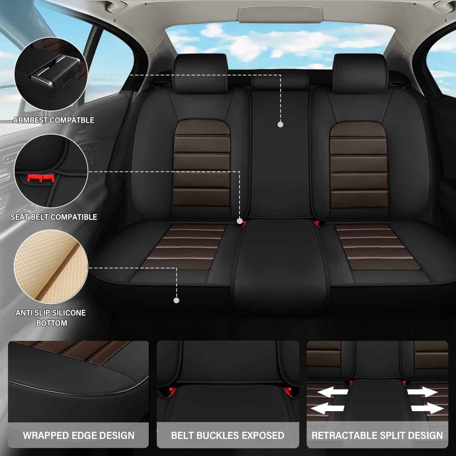 Fundas de asiento para auto MORELEATHER Fit para BMW 328i - Imagen 5