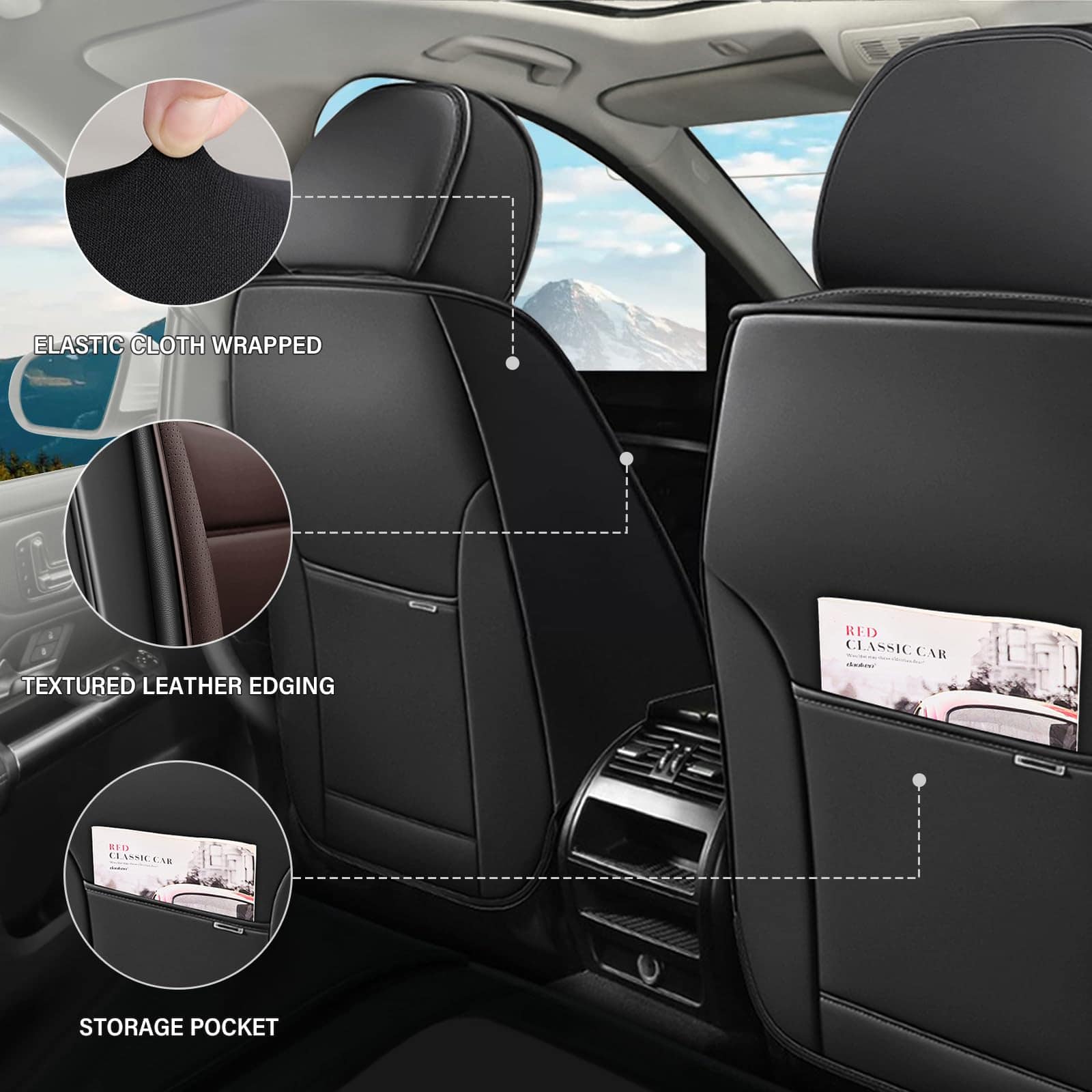 Fundas de asiento para auto MORELEATHER Fit para BMW 328i - Imagen 4