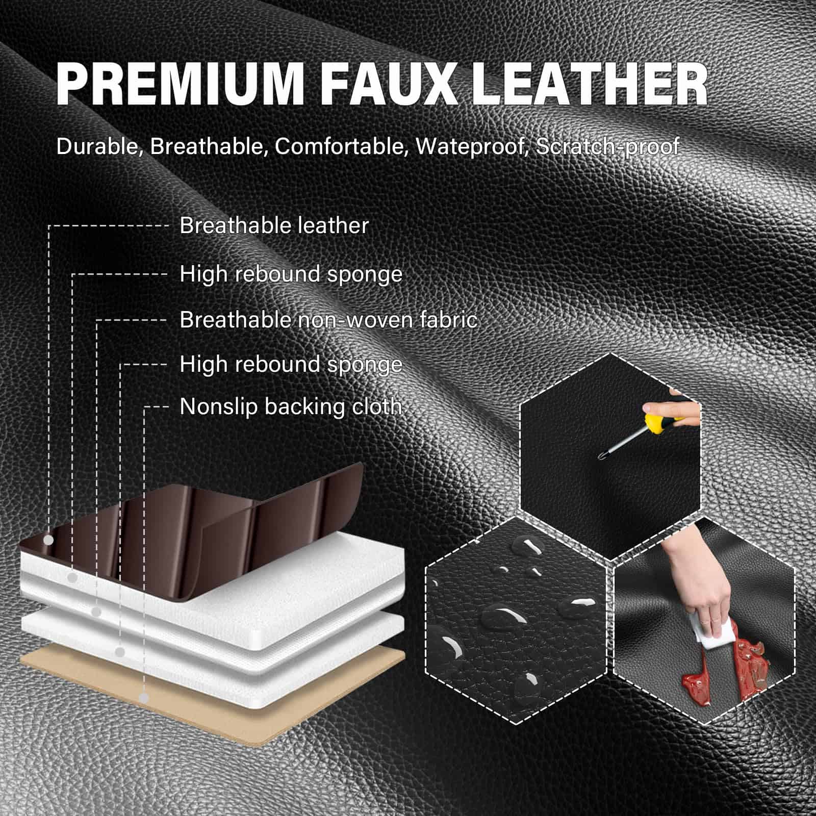 Fundas de asiento para auto MORELEATHER Fit para BMW 328i - Imagen 6