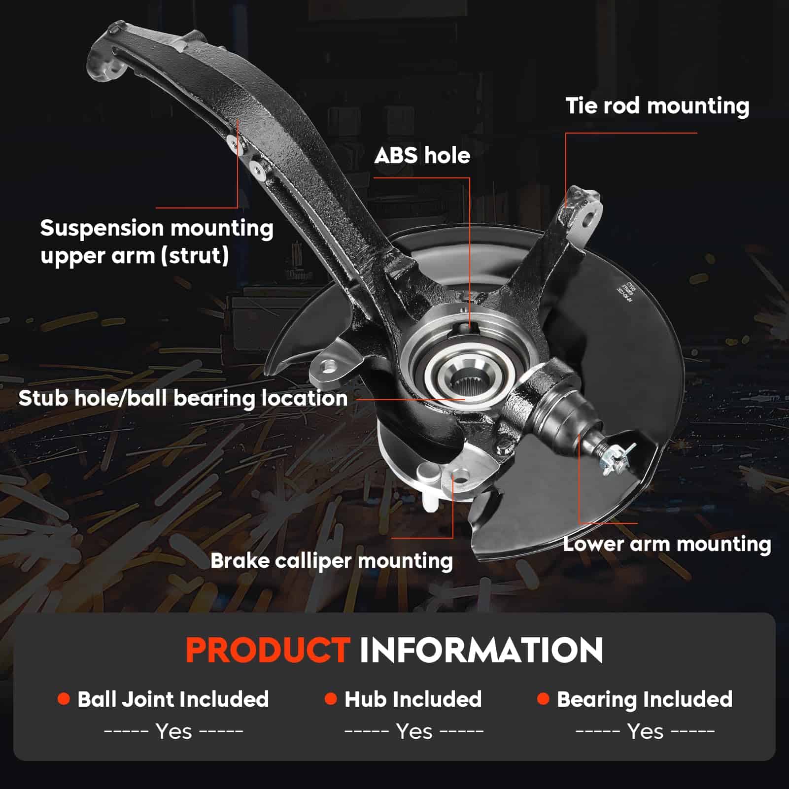 Ensamblaje de maza de cojinete de rueda y mangueta - Imagen 7
