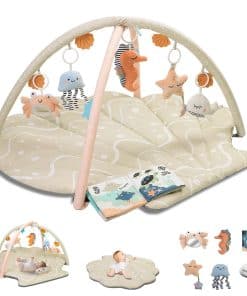 Tapete de juegos para bebés, tamaño grande con forma de