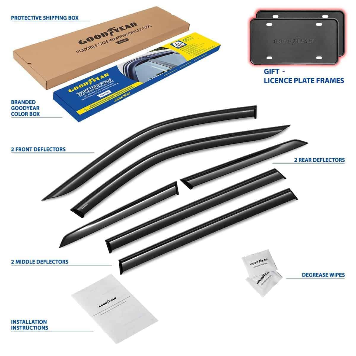 Deflectores de ventanas irrompibles Goodyear -Humo Premium - Imagen 7