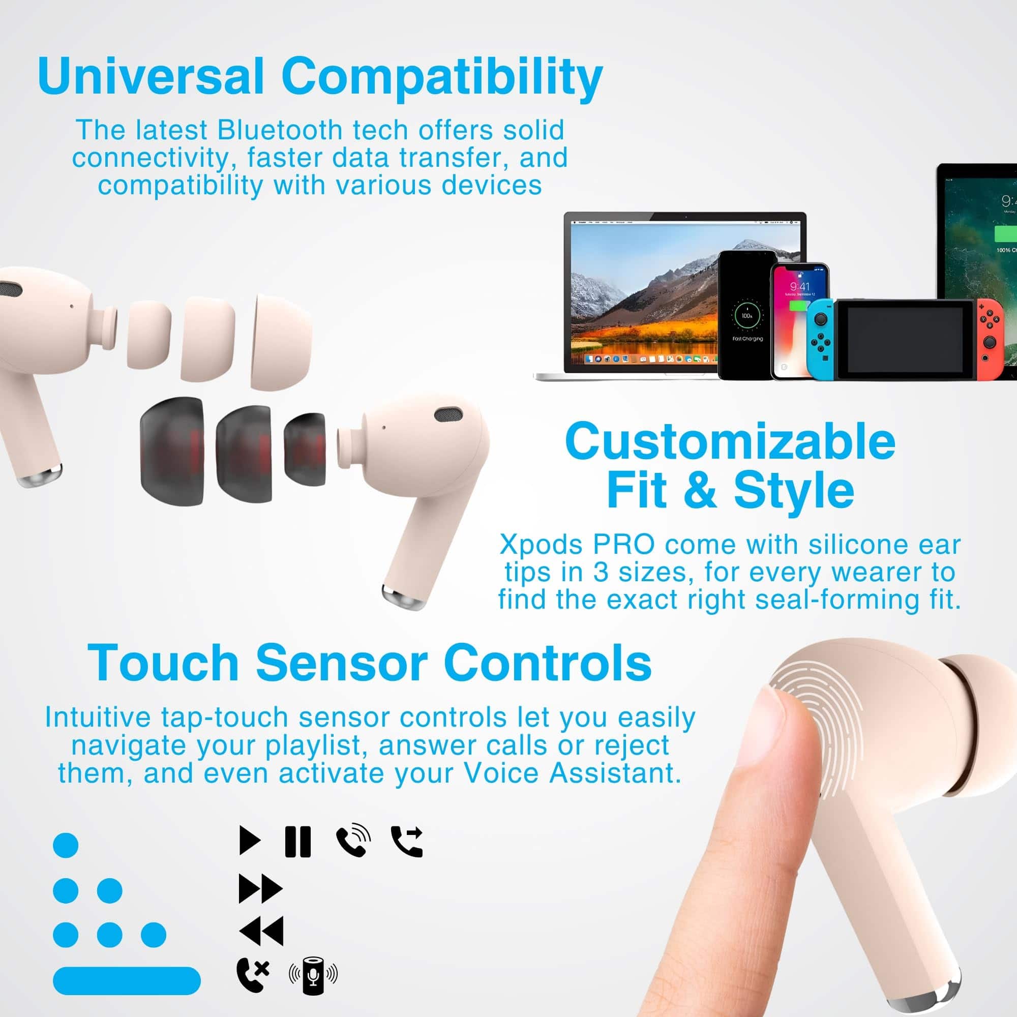 Audífonos inalámbricos con cancelación de ruido verdadero - Imagen 7