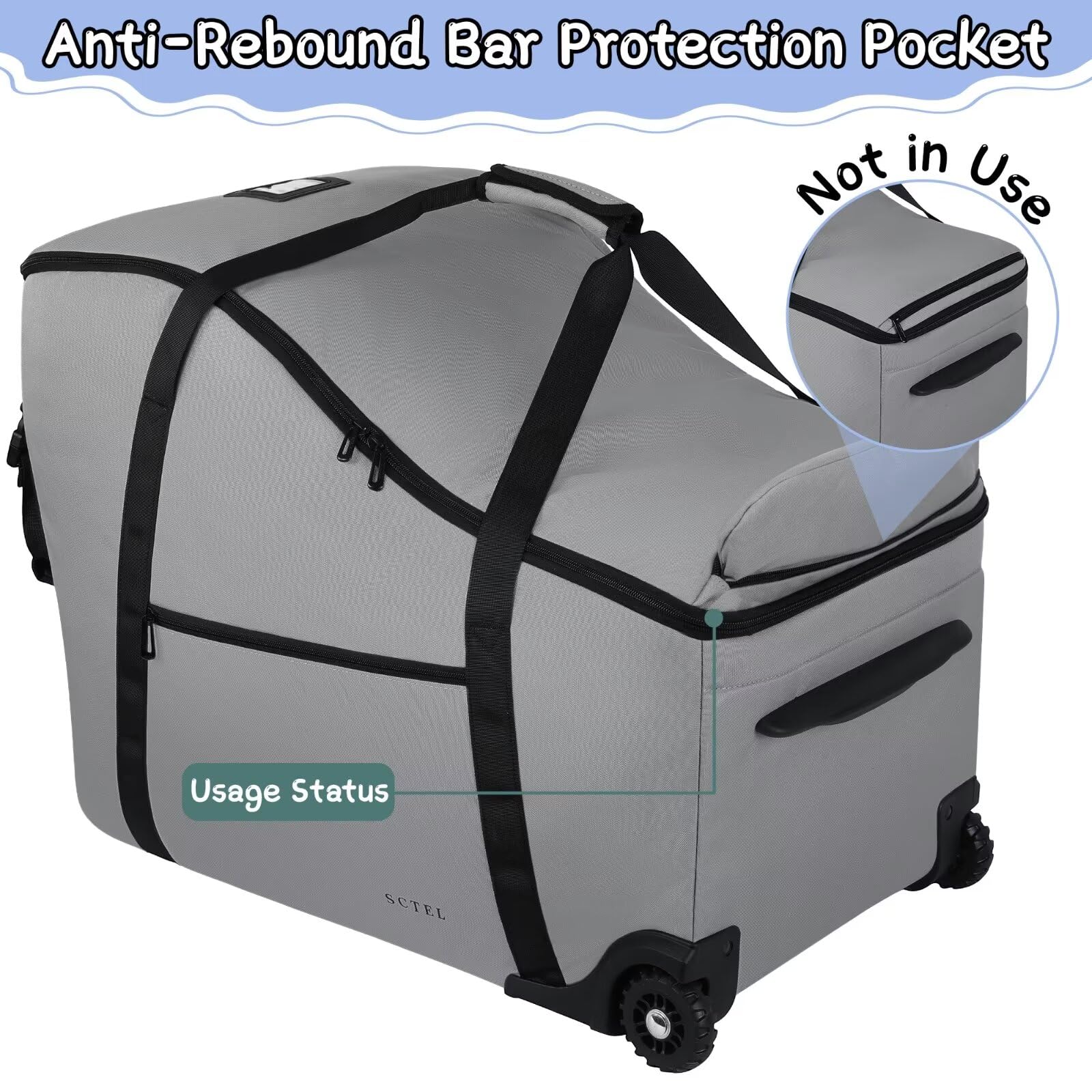 Bolsas para asientos de automóvil SCTEL para viajes aéreos, - Imagen 5