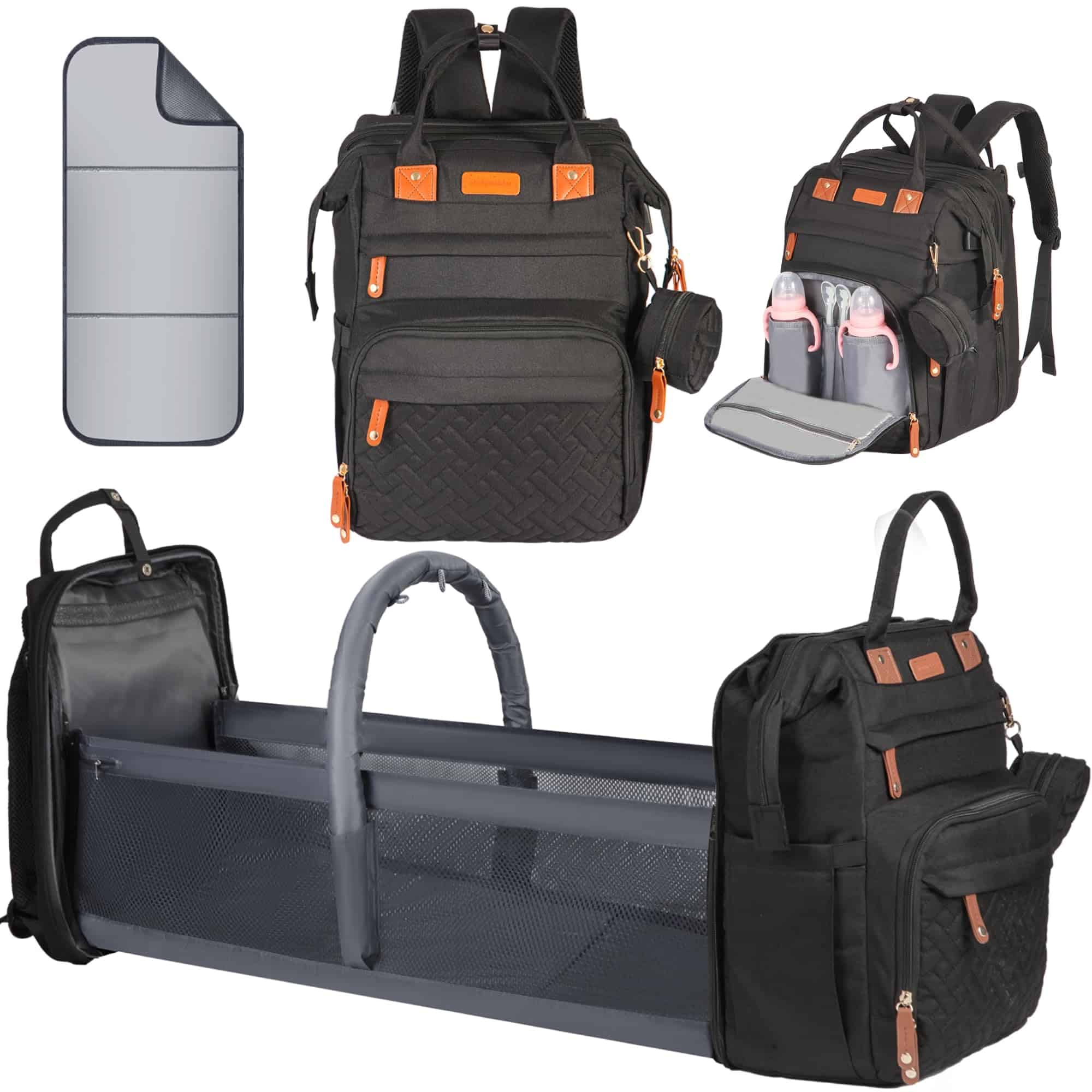 Mochila de pañales Shengmeister con mesa de cambio, Mochila