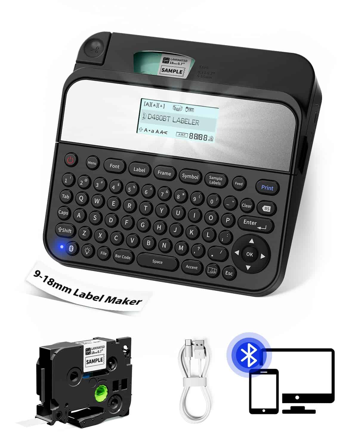 Máquina Etiquetadora EazeID con Cinta, D480BT Bluetooth