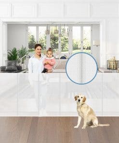 Puerta para bebé retráctil reforzada de 75" de ancho con