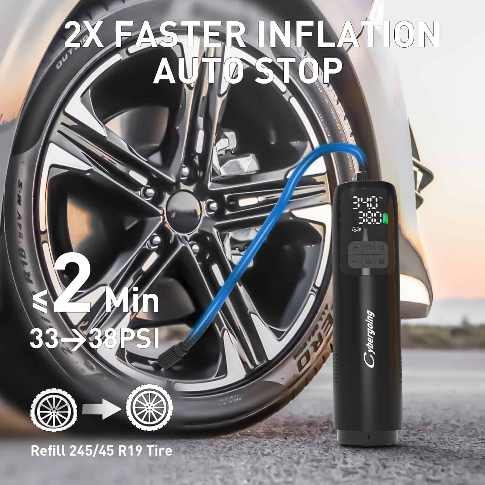 Inflador de neumáticos y aspiradora de automóvil portátil - Imagen 6